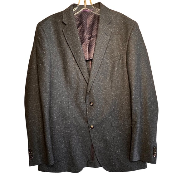 Ted Baker Endurance Wool Silk Flecked Blazer Sport Coat Navy 42L